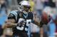 Carolina Panthers' Steve Smith (89) reacts after catching a long pass against the New Orleans Saints in the first half of an NFL football game in Charlotte, N.C., Sunday, Dec. 22, 2013. (AP Photo/Chuck Burton)