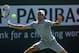 INDIAN WELLS, CA - MARCH 14: Novak Djokovic of Serbia lunges to return a forehand to Julien Benneteau of France during the BNP Paribas Open at Indian Wells Tennis Garden on March 14, 2014 in Indian Wells, California. (Photo by Jeff Gross/Getty Images)