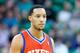 Feb 12, 2014; Salt Lake City, UT, USA; Philadelphia 76ers small forward Evan Turner (12) leaves the court during the second half against the Utah Jazz at EnergySolutions Arena. The Jazz won 105-100. Mandatory Credit: Russ Isabella-USA TODAY Sports