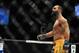 Nov 16, 2013; Las Vegas, NV, USA; Johny Hendricks (blue gloves) looks on between rounds of his welterweight championship bout during UFC 167 at MGM Grand Garden Arena. Mandatory Credit: Stephen R. Sylvanie-USA TODAY Sports