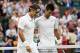 LONDON, ENGLAND - JULY 06: Roger Federer of Switzerland (L) is congratulated by Novak Djokovic of Serbia after his Gentlemen's Singles semi final match on day eleven of the Wimbledon Lawn Tennis Championships at the All England Lawn Tennis and Croquet Club on July 6, 2012 in London, England. (Photo by Clive Brunskill/Getty Images)