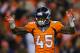 DENVER, CO - NOVEMBER 17: Dominique Rodgers-Cromartie #45 of the Denver Broncos celebrates in the first quarter against the Kansas City Chiefs at Sports Authority Field at Mile High on November 17, 2013 in Denver, Colorado. (Photo by Justin Edmonds/Getty Images)