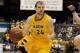 North Dakota State's Taylor Braun (24) drives against South Dakota State during their NCAA college basketball final game in the Summit League tournament, Tuesday, March 12, 2013, in Sioux Falls, S.D. South Dakota State won 73-67. (AP Photo/Elijah Van Benschoten)