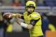 U.S. Army All-American West's Kyle Allen (10) throws against the East during the U.S. Army All-American Bowl football game, Saturday, Jan. 4, 2014, in San Antonio. (AP Photo/Eric Gay)