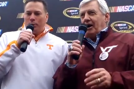 Frank Beamer, Butch Jones Take in NASCAR at Bristol