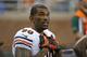 Chicago Bears defensive end Julius Peppers (90) watches from the bench during the fourth quarter of an NFL football game against the Detroit Lions at Ford Field in Detroit, Sunday, Sept. 29, 2013. (AP Photo/Paul Sancya)