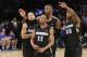 Providence's Bryce Cotton (11) and LaDontae Henton (23) celebrate with teammates during the second half of an NCAA college basketball game against Creighton in the final of the Big East Conference men's tournament Saturday, March 15, 2014, at Madison Square Garden in New York. Providence won 65-58. (AP Photo/Frank Franklin II)