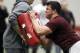 Texas A&M offensive tackle Jake Matthews competes during Texas A&M's pro day held Wednesday, March 5, 2014, in College Station, Texas. (AP Photo/Patric Schneider)