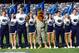 Nov 16, 2013; University Park, PA, USA; The Penn State Nittany Lions cheerleaders and mascot perform prior to the game against the Purdue Boilermakers at Beaver Stadium. Penn State defeated Purdue 45-21. Mandatory Credit: Rich Barnes-USA TODAY Sports