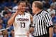 MEMPHIS, TN - MARCH 13: Shabazz Napier #13 of the Connecticut Huskies looks talks with an official against the Memphis Tigers during the quarterfinal round of the American Athletic Conference Tournament at FedExForum on March 13, 2014 in Memphis, Tennessee. Connecticut defeated Memphis 72-53. (Photo by Joe Murphy/Getty Images)