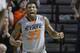 Oklahoma State guard Marcus Smart (33) celebrates during the second half of an NCAA college basketball game against Kansas in Stillwater, Okla., Saturday, March 1, 2014. Oklahoma State won 72-65. (AP Photo/Sue Ogrocki)