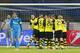Borussia team players celebrate their opening goal against Zenit during the Champions League soccer match between Zenit St.Petersburg and Borussia Dortmund at Petrovsky stadium in St.Petersburg, Russia, on Tuesday, Feb. 25, 2014. (AP Photo/Dmitry Lovetsky)