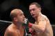 Frankie Edgar, right, in action against BJ Penn during their UFC fight at the TD Garden on Saturday, August 28, 2010 in Boston, MA. Edgar retained his UFC lightweight title via unanimous decision. (AP Photo/Gregory Payan)