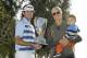 Bubba Watson and family celebrate his win in the Northern Trust Open.