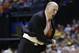 Illinois head coach John Groce reacts to a play in the second half of an NCAA college basketball game against Michigan in the quarterfinals of the Big Ten Conference tournament Friday, March 14, 2014, in Indianapolis. Michigan won 64-63. (AP Photo/Michael Conroy)