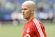 Mar 15, 2014; Seattle, WA, USA; Toronto FC midfielder Michael Bradley (4) during pre game warmups prior to the game against the Seattle Sounders FC at CenturyLink Field. Mandatory Credit: Steven Bisig-USA TODAY Sports