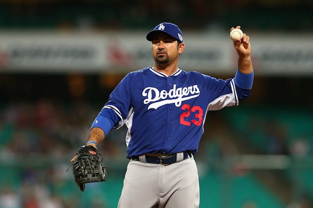 Adrian Gonzalez Leaves Australia Exhibition Game with Back Tightness