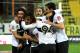 PARMA, ITALY - FEBRUARY 24: Antonio Cassano #99 of Parma FC celebrates with his team-mates after scoring the opening goal during the Serie A match between Parma FC and ACF Fiorentina at Stadio Ennio Tardini on February 24, 2014 in Parma, Italy. (Photo by Marco Luzzani/Getty Images)