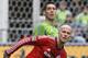 Seattle Sounders' Clint Dempsey, top, and Toronto FC's Michael Bradley, bottom, watch the ball during an MLS soccer match, Saturday, March 15, 2014, in Seattle. Both players are on the U.S. men's national team. (AP Photo/Ted S. Warren)