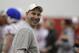 Nebraska head football coach Bo Pelini smiles on the first day of spring NCAA college football practice in Lincoln, Neb., Saturday, March 8, 2014. (AP Photo/Nati Harnik)
