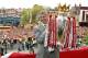 Arsenal manager Arsene Wenger holds up the English Premiership Trophy outside Islington Town Hall in North London, Sunday May 16, 2004, during their victory parade. (AP Photo/Lawrence Lustig, Pool)