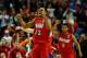 Dayton's Vee Sanford celebrates his game-winning shot versus Ohio State on Thursday.