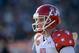 Jan 25, 2014; Mobile, AL, USA; South squad quarterback Derek Carr of Fresno State (4) walks off the field against the North squad during the first quarter at Ladd-Peebles Stadium. Mandatory Credit: John David Mercer-USA TODAY Sports