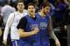 Mar 20, 2014; San Antonio, TX, USA; Creighton Bluejays forward Doug McDermott (3) smiles during practice before the second round of the 2014 NCAA Tournament at AT&T Center. Mandatory Credit: Kevin Jairaj-USA TODAY Sports