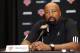 Sep 30, 2013; Tarrytown, NY, USA; New York Knicks head coach Mike Woodson answers questions during media day at MSG Training Center. Mandatory Credit: Joe Camporeale-USA TODAY Sports