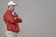 Ohio State coach Urban Meyer watches his team during NCAA college football practice Tuesday, March 4, 2014, in Columbus, Ohio. (AP Photo/Jay LaPrete)