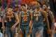 ATLANTA, GA - MARCH 15: Jarnell Stokes #5, Jordan McRae #52, Armani Moore #4, and Jeronne Maymon #34 of the Tennessee Volunteers after a technical foul called against Maymon during the semifinals of the SEC Men's Basketball Tournament against the Florida Gators at Georgia Dome on March 15, 2014 in Atlanta, Georgia. (Photo by Kevin C. Cox/Getty Images)