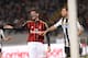 UDINE, ITALY - MARCH 08: Maurizio Domizzi (R) of Udinese Calcio and Giampaolo Pazzini of AC Milan react during the Serie A match between Udinese Calcio and AC Milan at Stadio Friuli on March 8, 2014 in Udine, Italy. (Photo by Dino Panato/Getty Images)