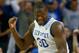 ATLANTA, GA - MARCH 14: Julius Randle #30 of the Kentucky Wildcats reacts after a dunk against the LSU Tigers during the quarterfinals of the SEC Men's Basketball Tournament at Georgia Dome on March 14, 2014 in Atlanta, Georgia. (Photo by Kevin C. Cox/Getty Images)