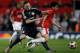 MANCHESTER, ENGLAND - APRIL 07: Franck Ribery of Bayern Muenchen battles for the ball with Rafael of Manchester United during the UEFA Champions League Quarter Final second leg match between Manchester United and Bayern Muenchen at Old Trafford on April 7, 2010 in Manchester, England. (Photo by Alex Livesey/Getty Images)