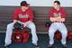 MESA, AZ - FEBRUARY 27: Mark Trumbo #15 and Paul Goldschmidt #44 of the Arizona Diamondbacks sit in the dugout before the spring training game against the Chicago Cubs at Cubs Park on February 27, 2014 in Mesa, Arizona (Photo by Christian Petersen/Getty Images)