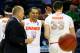 BUFFALO, NY - MARCH 20: Tyler Ennis #11 celebrates with Albert Nassar #33 of the Syracuse Orange after defeating the Western Michigan Broncos 77-53 during the second round of the 2014 NCAA Men's Basketball Tournament at the First Niagara Center on March 20, 2014 in Buffalo, New York. (Photo by Elsa/Getty Images)
