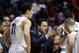 Mar 21, 2014; San Diego, CA, USA; Arizona Wildcats head coach Frank Miler talks with his team in the second half of a men's college basketball game during the second round of the 2014 NCAA Tournament against the Weber State Wildcats at Viejas Arena. Mandatory Credit: Robert Hanashiro-USA TODAY Sports