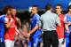 LONDON, ENGLAND - MARCH 22: Kieran Gibbs (L) and Laurent Koscielny, Santi Cazorla of Arsenal appeal to Referee Andre Marriner after Kieran Gibbs of Arsenal received a red card during the Barclays Premier League match between Chelsea and Arsenal at Stamford Bridge on March 22, 2014 in London, England. (Photo by Richard Heathcote/Getty Images)