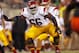 EAST RUTHERFORD, NJ - SEPTEMBER 08: Marcus Martin #66 of the USC Trojans looks to block against the Syracuse Orange during a game at MetLife Stadium on September 8, 2012 in East Rutherford, New Jersey. (Photo by Rich Schultz/Getty Images)