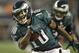 Philadelphia Eagles wide receiver DeSean Jackson (10) runs with the ball after a catch during the first half of an NFL football game against the Dallas Cowboys Sunday, Dec. 29, 2013, in Arlington, Texas. (AP Photo/Tony Gutierrez)