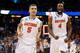 ORLANDO, FL - MARCH 22: Scottie Wilbekin #5 and Patric Young #4 of the Florida Gators celebrate after Wilbekin makes a three-pointer to end the first half against the Pittsburgh Panthers during the third round of the 2014 NCAA Men's Basketball Tournament at Amway Center on March 22, 2014 in Orlando, Florida. (Photo by Kevin C. Cox/Getty Images)