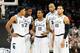 SPOKANE, WA - MARCH 20: The Michigan State Spartans huddle together during their game against the Delaware Fightin Blue Hens in the second round of the 2014 NCAA Men's Basketball Tournament at Spokane Veterans Memorial Arena on March 20, 2014 in Spokane, Washington. (Photo by Steve Dykes/Getty Images)
