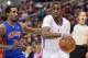 Mar 22, 2014; Los Angeles, CA, USA; Los Angeles Clippers guard Chris Paul (3) throws his 6,000th career assist past Detroit Pistons guard Brandon Jennings (7) during the first quarter of the game at Staples Center. Mandatory Credit: Jayne Kamin-Oncea-USA TODAY Sports