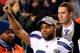 EAST RUTHERFORD, NJ - FEBRUARY 02: Wide receiver Golden Tate #81 of the Seattle Seahawks celebrates their 43-8 victory over the Denver Broncos during Super Bowl XLVIII at MetLife Stadium on February 2, 2014 in East Rutherford, New Jersey. (Photo by Ronald Martinez/Getty Images)