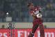 West Indies' batsman Lendl Simmons plays a shot during their ICC Twenty20 Cricket World Cup match against India in Dhaka, Bangladesh, Sunday, March 23, 2014. (AP Photo/Aijaz Rahi)