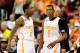 RALEIGH, NC - MARCH 23: Antonio Barton #2 and Josh Richardson #1 of the Tennessee Volunteers react after a play in the first half against the Mercer Bears during the third round of the 2014 NCAA Men's Basketball Tournament at PNC Arena on March 23, 2014 in Raleigh, North Carolina. (Photo by Grant Halverson/Getty Images)