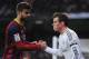 MADRID, SPAIN - MARCH 23: Gerard Pique (L) of Barcelona shakes hands with Gareth Bale of Real Madrid during the La Liga match between Real Madrid CF and FC Barcelona at the Bernabeu on March 23, 2014 in Madrid, Spain. (Photo by Denis Doyle/Getty Images)