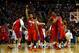 BUFFALO, NY - MARCH 22: Devin Oliver #5 of the Dayton Flyers reacts after defeating the Syracuse Orange 55-53 in the third round of the 2014 NCAA Men's Basketball Tournament at the First Niagara Center on March 22, 2014 in Buffalo, New York. (Photo by Elsa/Getty Images)