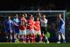 LONDON, ENGLAND - MARCH 22: Referee Andre Marriner shows Kieran Gibbs of Arsenal a red card during the Barclays Premier League match between Chelsea and Arsenal at Stamford Bridge on March 22, 2014 in London, England. (Photo by Shaun Botterill/Getty Images)