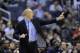 Xavier head coach Chris Mack gestures during the second half of an NCAA college basketball game against Georgetown, Saturday, Feb. 22, 2014, in Washington. Georgetown won 74-52. (AP Photo/Nick Wass)